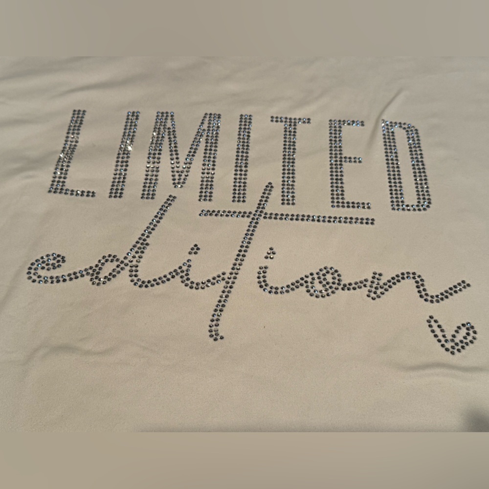 SHEIN white 'Limited Edition' Rhinestone Tee NWOT